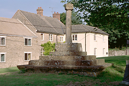 The medieval preaching cross north of St James's Church — such crosses often date to Saxon times