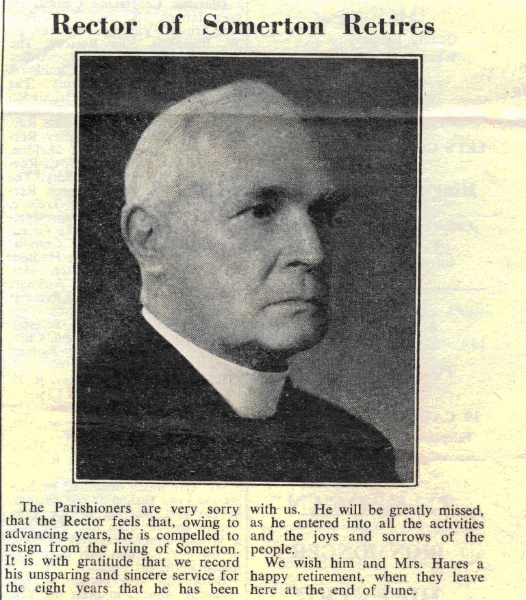 Revd W.P. Hares, Rector 1949–57