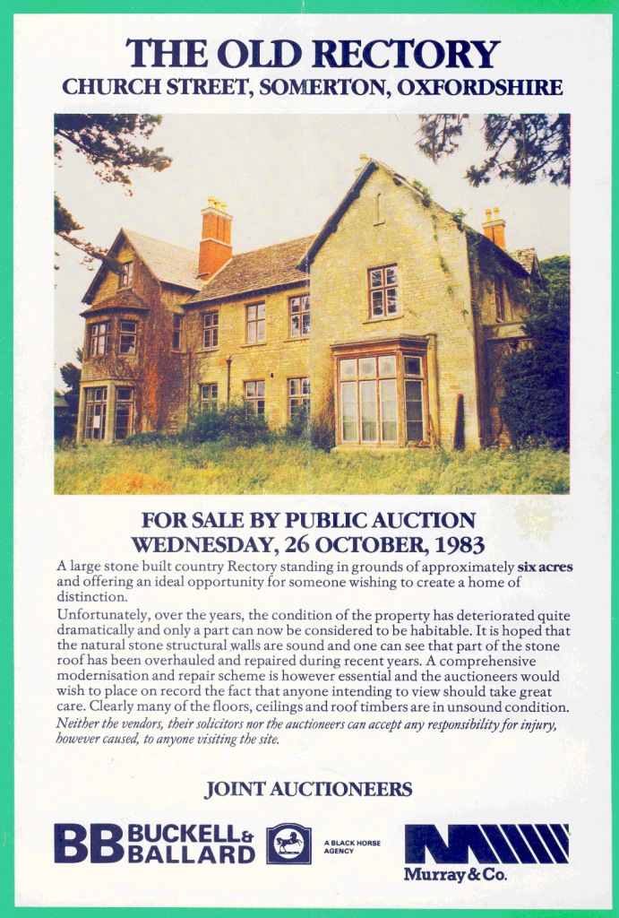 Sale of the Old Rectory, 1983
