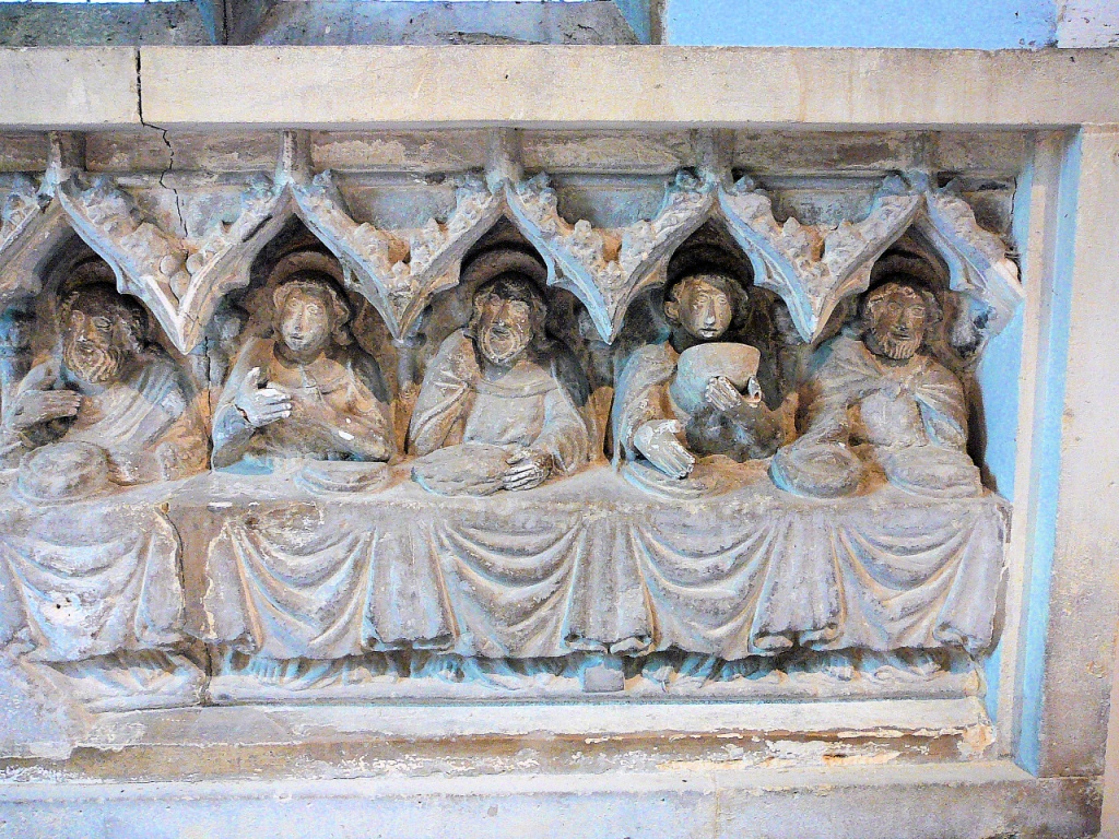 The reredos — right side, depicting the Last Supper c.1400