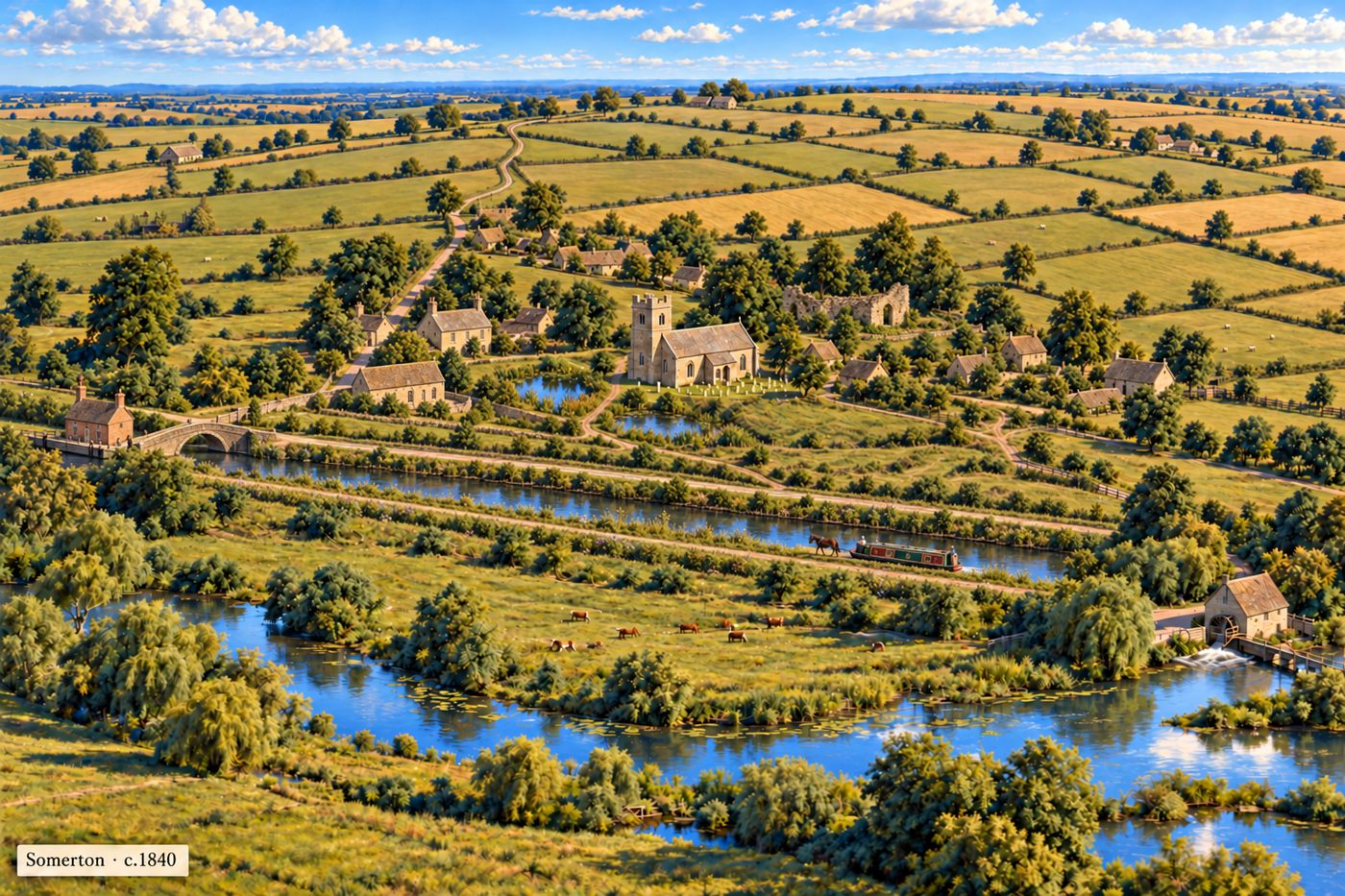 Artist's impression of Somerton c.1840